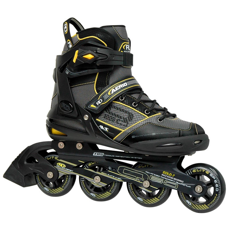 Roller Derby AERIO Q-60 Men's Inline Skates, Black/Yellow, Size 9 - Image 1